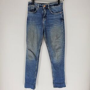 Zara raw hem jeans straight skinny 2